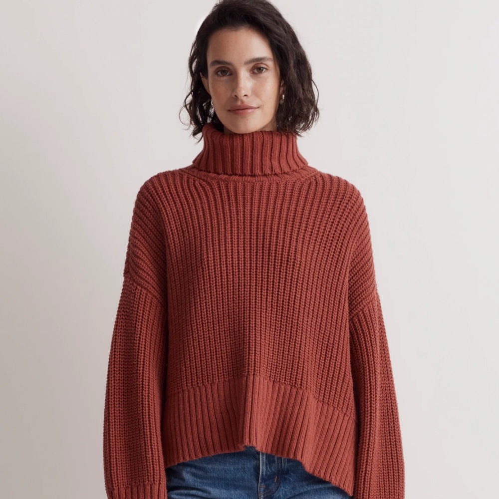 Madewell Brick Red Turtleneck Sweater